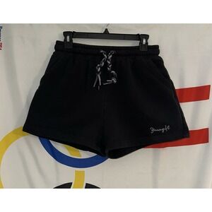 YoungLA Sweat Shorts Womens Medium Black Gym Workout